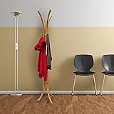 Relaxdays Garderobenständer Holz H x B x T: 175 x 50 x 50 cm Kleiderständer als Standgarderobe aus hochwertigem Bambus mit 4 Armen und Kleiderhaken für Flur und Diele zum Aufhängen von Kleidung, natur - 2