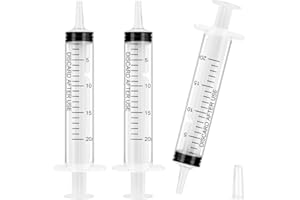 OFFCUP Kunststoff Spritze 20ml, 3 Stück Einwegspritzen, Futterspritze, Plastiktube, für Kleine Haustierfütterung Motoröl oder Bremsflüssigkeit [Nicht medizinische Verwendung]