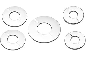 KAIISSA - 5 Piezas Divididas de dos Diezas de Acero Inoxidable Cromado Para Válvula de Grifo, tapa de Orificio de Válvula, Tapón de Rosas, 51 mm, 35 mm, Agujero de 24 mm, Paquete de 10 Unidades