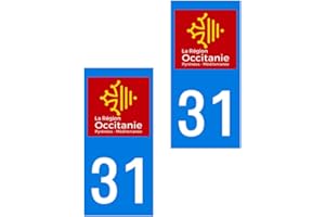 X'TREM Stickers plaque immatriculation département HAUTE GARONNE 31 region OCCITANIE autocollant écologique en papier imperméable departement TOULOUSE autocollants