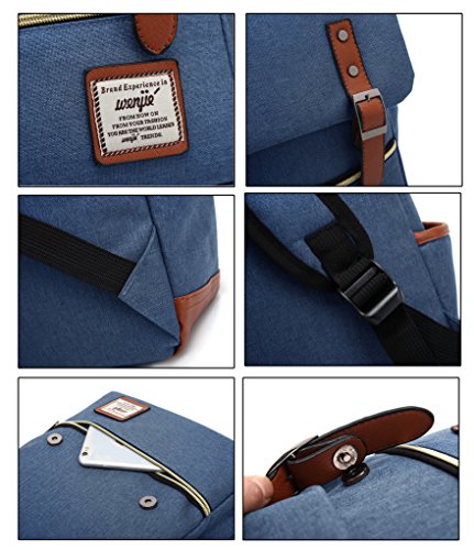 EssVita Vintage Rucksack Herren Damen Unisex School Student Oxford Laptop Rucksack Retro Rucks  cke Schulrucksack Hellblau