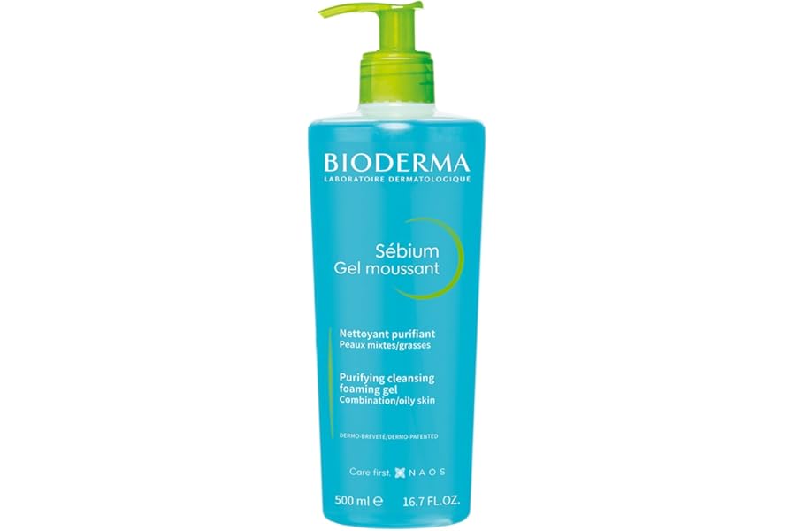 Bioderma Sébium Foaming Gel - Ultra-Gentle Purifying Cleanser for Oily, Combination & Acne Prone Skin, Remove Impurities & Control Shine, 500ml