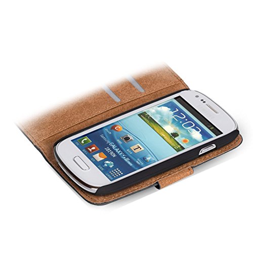 Samsung Galaxy S3 Mini Bookstyle HÃ¼lle, Conie Mobile PU Leder SchutzhÃ¼lle Handytasche Bookcase Tasche Premium KlapphÃ¼lle in Schwarz