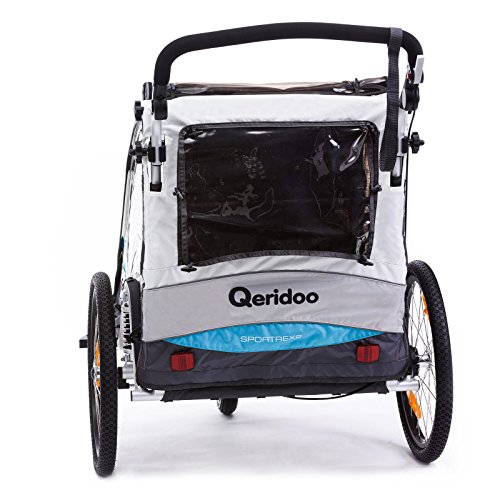 Qeridoo Sportrex 2 Deluxe (inkl. Sitzpolster) Kinder-Fahrradanhänger für 2 Kinder (mit einstellbarer Federung) - 3