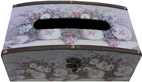 Lilac Floral Wooden Tissue Box