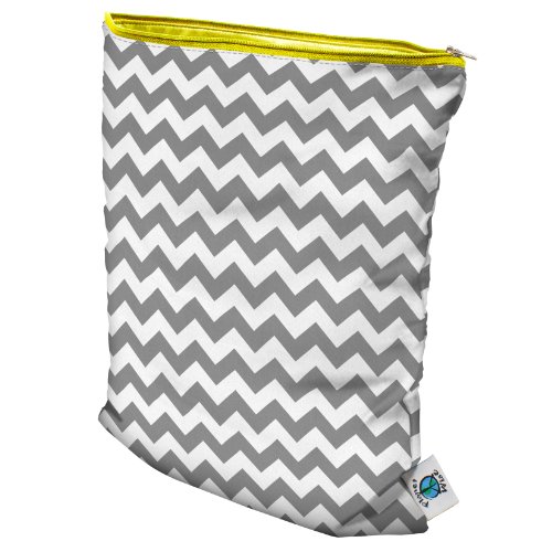 Planet Wise Reusable Wet Cloth Nappy Bag (Grey Chevron)