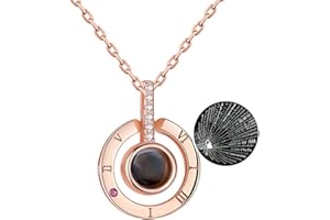 GULCEAN Necklace That Says I Love You In 100 Languages Projection Pendant Necklace That Says I Love U Different Ways For Women Teens Girls Girlfriend Mom Daughter With Meaning in Gift Box