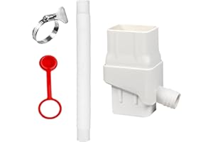 TOOTHBACE Kit de Déviateur de Baril de Pluie,Tuyau À Haut Débit de, Système de Collecte d'eau de Pluie Réutilisable, Système de Connecteur de Déviateur de Collecte d'eau de Pluie (Blanc)