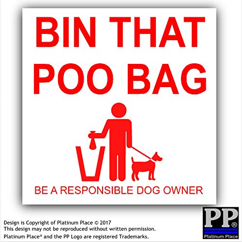 Buy 1 x Bin That Poo Bag Warning StickersPoo Mess,Dog,Pet,Puppy Self