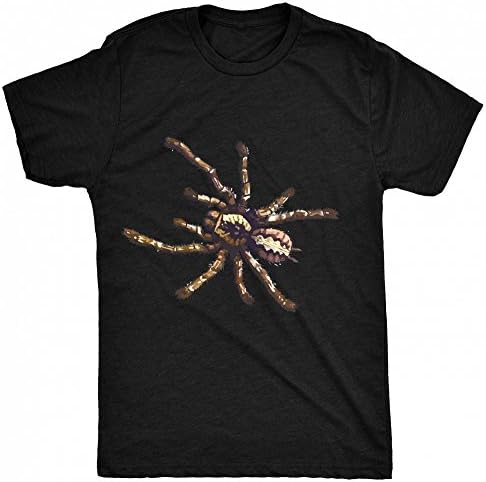 Pablo Prints Spider Crawling Scary Womens T Shirt - Black - 10