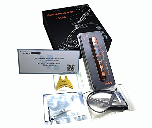 SHINA UpGrade TS100 Digitale OLED Programmierbare Schnittstelle DC5525 Lötkolbenstation Eingebauter STM32 Chip (Iron Tip Random 2)