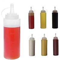 WELLXUNK Squeeze Flasche, Quetschflasche mit Kappe, 6 Stück 8oz Squeeze Condiment Flaschen für Ketchup, Senf, Mayo…