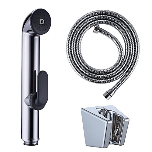 KES LP908 Toilet Hand Held Bidet Shattaf Cloth Diaper Sprayer with 59-inch Extra Long Hose and Bracket Holder, Chrome
