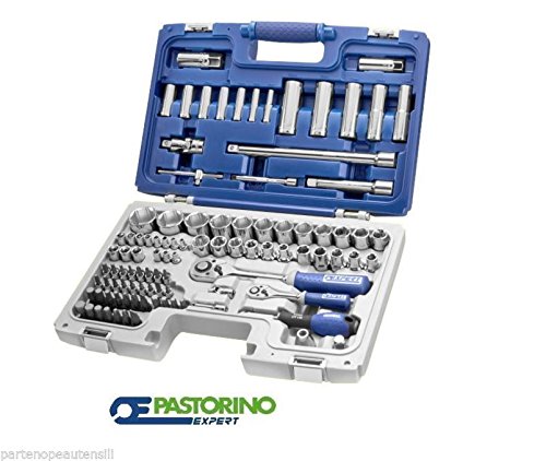Pastorino Expert E034805 Werkzeugkasten 98-tlg., 1/2 – 1/4 Torx-Steckschlüsseleinsätze und Werkzeug