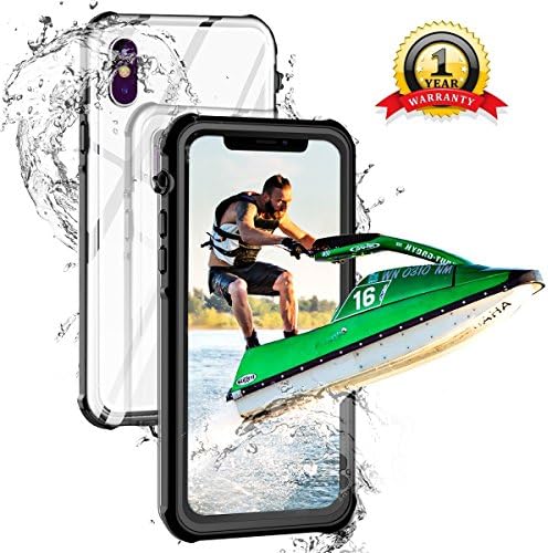 iPhone X Case, iPhone X Waterproof Case, iPhone X Phone Cases With Underwater Full Body Protective Cover Dustproof Snowproof Support Wireless Charging For iPhone X/iPhone 10 (Black)