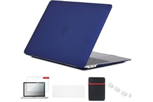 Se7enline New MacBook Air 13 inch case A2337/A2179/A1932 Hard Shell Cover for MacBook Air 13-Inch with 2018/2019/2020 with Sleeve Bag, Keyboard Cover, Screen Protector, Dust Plug, Navy Blue