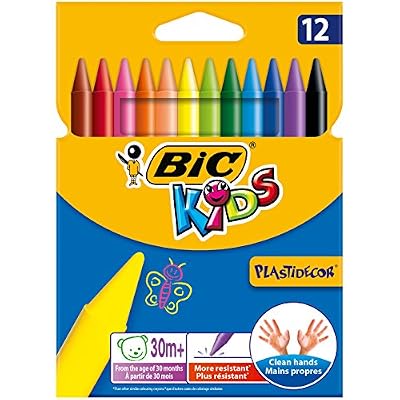 BIC 12 Craies plastiques plastidecor 12cm assortis