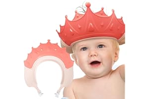PSOWQ 1 Gorro Gorro de Ducha Bebé, Sombrero Baño Bebé,Visera Baño Niños,Ajustable Visera Baño Niños,Gorro de Ducha para bebé Ajustable, Evita Que el Agua fluya hacia los Ojos y la Cara, Color Rosa