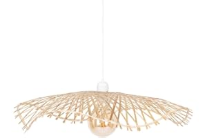 ATMOSPHERA CREATEUR D'INTERIEUR Atmosphera - Suspension Tess - Abat-jour en Bambou D58cm - Ampoule Non Incluse E27 40W - Luminaire pour Salon, Bureau, Chambre, Cuisine