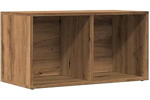 Tidyard Artisan Oak Vinyl Record LP Storage Box Unit Cube Storage Shelving Unit 69.5x34x36 cm Engineered Wood