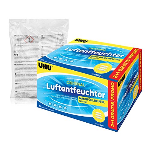 4x UHU 47135 Luftentfeuchter Nachfüllbeutel 450 gDuftneutral