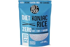‎DIET-FOOD DIET-FOOD Shirataki Konjak Sofort Reis Wenig Kohlenhydrate Wenig Kalorien Vegane Lebensmittel Fettfrei Sojafrei Glutenfrei Keto Freundlich Abnehmen Nudeln Reis 200 Gramm