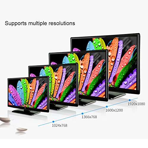 TUTUO Typ-C-VGA Aluminium-Legierung USB Typ C bis VGA Adapter, 1080P Auflösung für das neue Macbook, Pixel, Yoga 900, Lumia 950 und mehr ( Silber) - 5