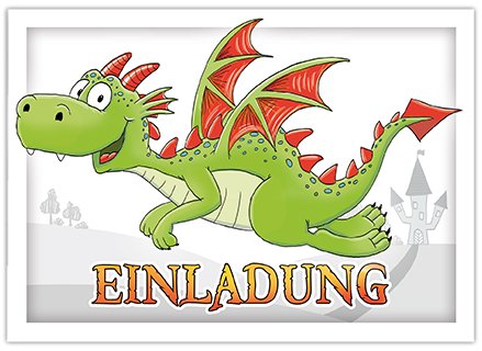 10 EINLADUNGEN zum Kindergeburtstag „DRACHE“ DIN A6 beidseitig bedruckt / Einladung Kindergeburtstag / Einladung Kinder / Einladung Drache - 3