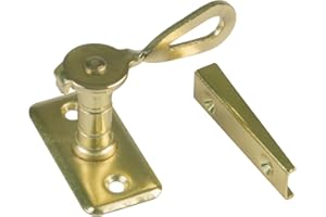 Amig - Aldabilla Tipo San Sebastián para Contraventanas Mod.12-50 x 25 x 25 mm - Cierre Interior para Reducir Ruidos y Corrientes de Aire - De Acero Latonado - Incluye tirafondos