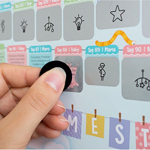 Baby Rubbel-Kalender Schwangerschaftstagebuch Poster Ratgeber zur Schwangerschaft Kalender - 2