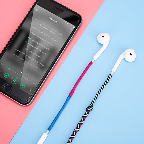 UliX Calypso Cuffie Auricolari Alta QualitÃ  NovitÃ  Filo Intrecciato Anti Ingarbugliamento - Sportive - per Mare, Montagna, Escursione, Sport - Cuffiette Anti Groviglio per Samsung Iphone Smartphone - con Cavo Resistente Antigroviglio - Intrecciate a mano - Blu rosso