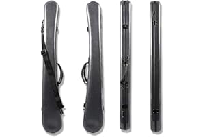 yinfente Caja de arco de fibra de carbono para doble bajo, caja de arco de cuerda, arco alemán, 2 lazos fuertes (negro)