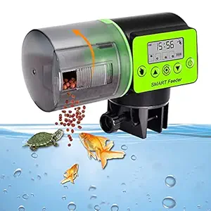 Qpets? 3 Way Automatic Fish Feeder Timer Turtle Food Fish Tank Accessories Aquarium Auto Feeder Fish for Marine Aquariums Pond (Updated Fish Feeder, Not Included Battary)