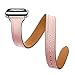 Price comparison product image TianranRT Apple Watch 4 40mm Black Leather Replacement Watch Band Strap, pink