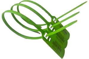 DUEBASS Plastic Seal 100 Security Numbered Zip Ties 16” Truck Seals,Trailer Seals, Container Seal,Lock Seal, Doors Seal, Storage Shipping Seal (Green)
