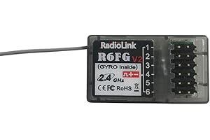 ETbotu Radiolink R6FG R6F V2 2.4 GHz 6 CH ricevitore FHSS giroscopio ad alta tensione integrato per RC4GS RC3S RC4G T8FB RC6GS Trasmettitore barca di auto RC