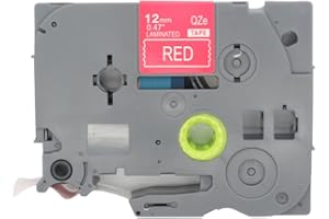 BROVACS 1 Pack White on Red Laminated Label Tape Compatible for Brother P-Touch Label Printer TZ 435 TZe 435 12mm 1/2" OPA4435