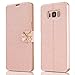 Produktbild Dünn Hart Hülle für Plus, für Samsung Galaxy S8 Plus (Nicht für S8) Handyhülle, PU Leder Flip Case Tasche für Samsung Galaxy S8 Plus, ZCRO Ultra Dünn Hart Plastik Backcover Etui Schutzhülle Schale mit ein Kartenfach Flip Bookstyle Cute 3D Bling Glitzer Schmetterling Magnet Handytasche Lederhülle für Samsung Galaxy S8 Plus (Rose Gold)