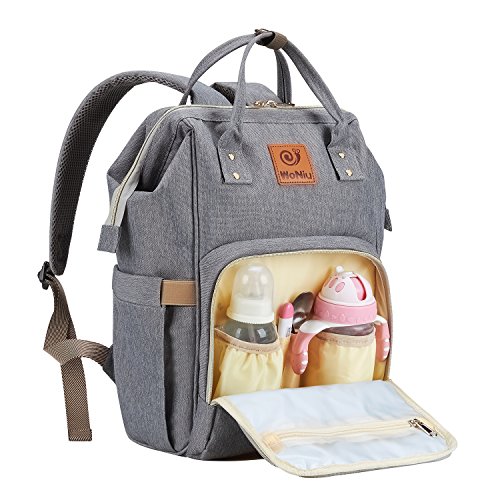Preisvergleich Produktbild Baby Wickeltasche Reise Rucksack, Multifunktions Grosse Kapazität Babytasche, Wasserdicht Stoffe, Passform für Kinderwage, Einzigartig Tragbar Handtasche Veranstalter WoNiu (Grau)