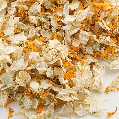 1 Litre Naturally Dried Ivory/Gold Delphinium Petal Wedding Confetti