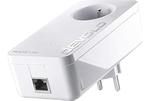 devolo Magic 1 LAN Adaptateur d'extension : 1x Adaptateur CPL, Prise Gigogne (1200 Mbits, 1x Port Fast Ethernet) idéal pour gaming et streaming, prise française