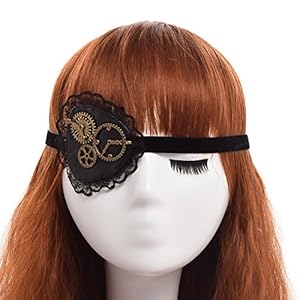 GRACEART Steampunk Cuero Engranajes Parche en el ojo