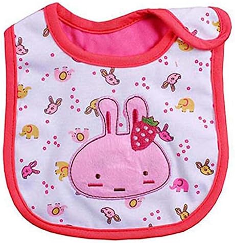 Lovely Cute Cartoon Pattern Toddler Baby Waterproof Saliva Towel Baby Bib (Pink Rabbit)