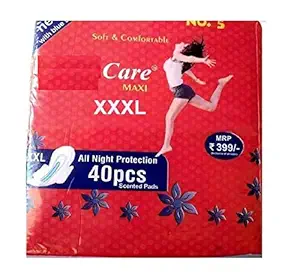 Dilency Sales XXXL Maxi Secure Thin Dry Cover Sanitary Pads For Women With Wings ( Red-Maxi) (Pack-Of-1), (XXXL)