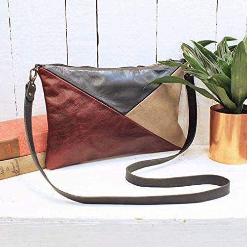 Geometric crossbody/clutch bag Burgundy Amazon.co.uk Handmade Products