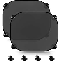 PAWNY Sonnenschutz Auto Baby (2er-Set) – UV-Schutz, 8 Saugnäpfe, Universal 45x35 Cm, Schwarz