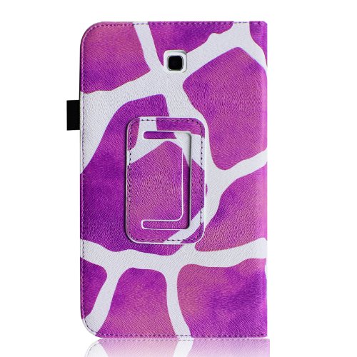 Fintie Samsung Galaxy Tab 3 7.0 (7 Zoll) SM-T210 SM-T211 Hülle Case – Slim Fit Folio Bookstyle Kunstleder Schutzhülle Cover Tasche mit Ständerfunktion und Stylus-Halterung, Giraffe Lila - 4