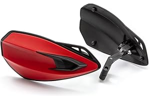 EVOMOSA Protector de Mano para Moto de 7/8 Pulgadas, 22 mm, Protector de Manillar para Motocicleta Motocross Scooter Resistente al Viento Equipo de protección (Rojo)