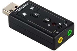 AUKSON H41 USB Soundkarte – Externe USB Audio Adapter mit 3,5mm Anschluss, Virtual 3D Soundeffekt und 7.1 Surround-Sound für Laptop und PC – Hochwertiger USB Stereo Audio Adapter