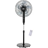 Amazon Basics Oscillating Digital Dual 5 Blade 12 Speed Standing Pedestal Fan With Remote Control Amazon Co Uk Home Kitchen